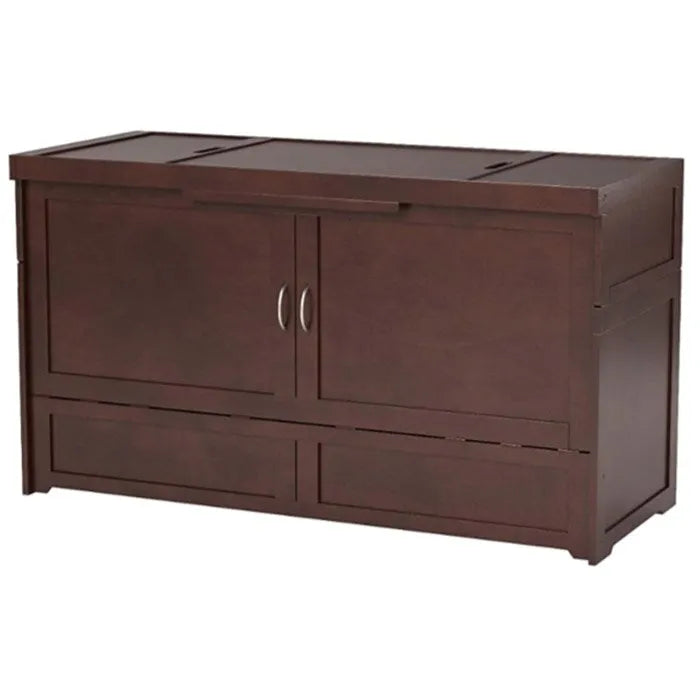 Cube Murphy Cabinet Bed Dark Chocolate Finish - Queen Size