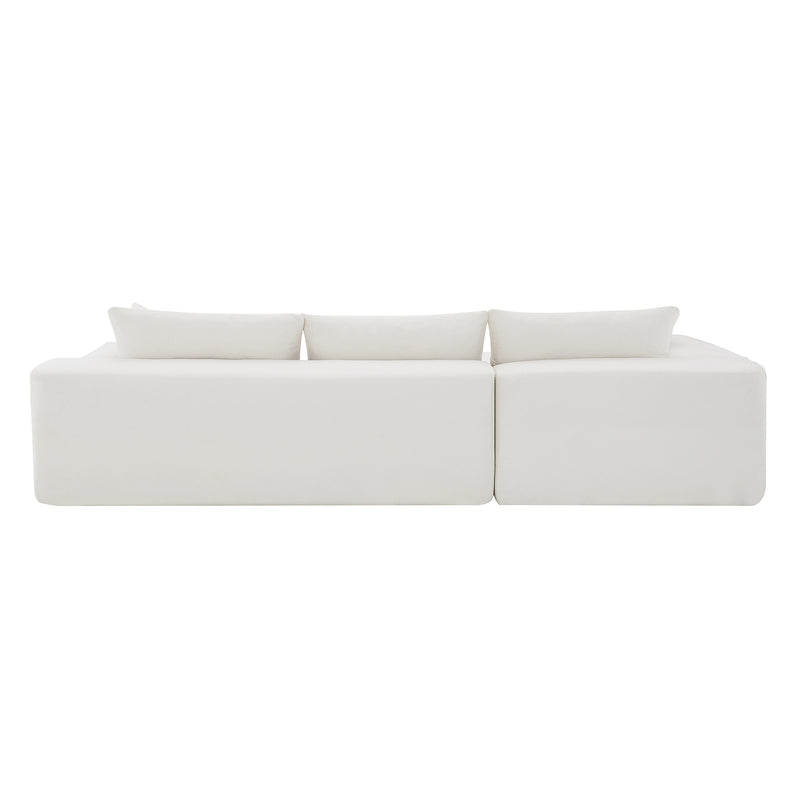 109*68" Modular Sectional Living Room Sofa Set, Modern Minimalist Style Couch, Upholstered Sleeper Sofa for Living Room, Bedroom, Salon, 2 PC Free Combination, L-Shape, White